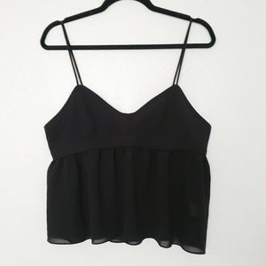 KIMICHI BLUE openback black crepe camisole festival top L